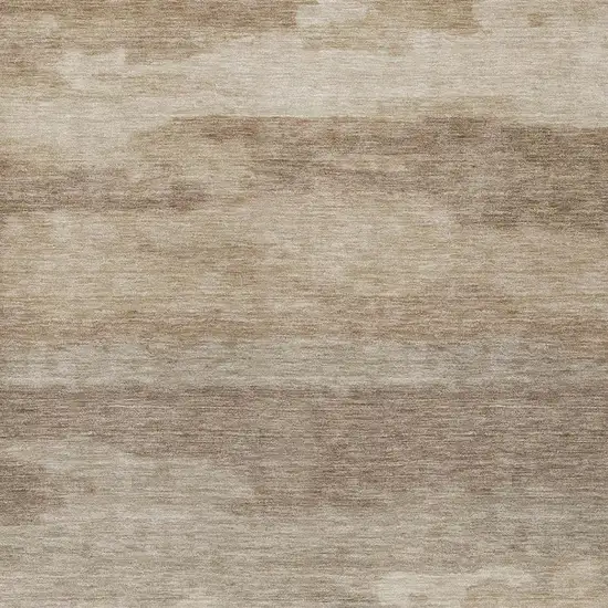 Beige And Brown Abstract Washable Indoor Outdoor Area Rug Photo 7