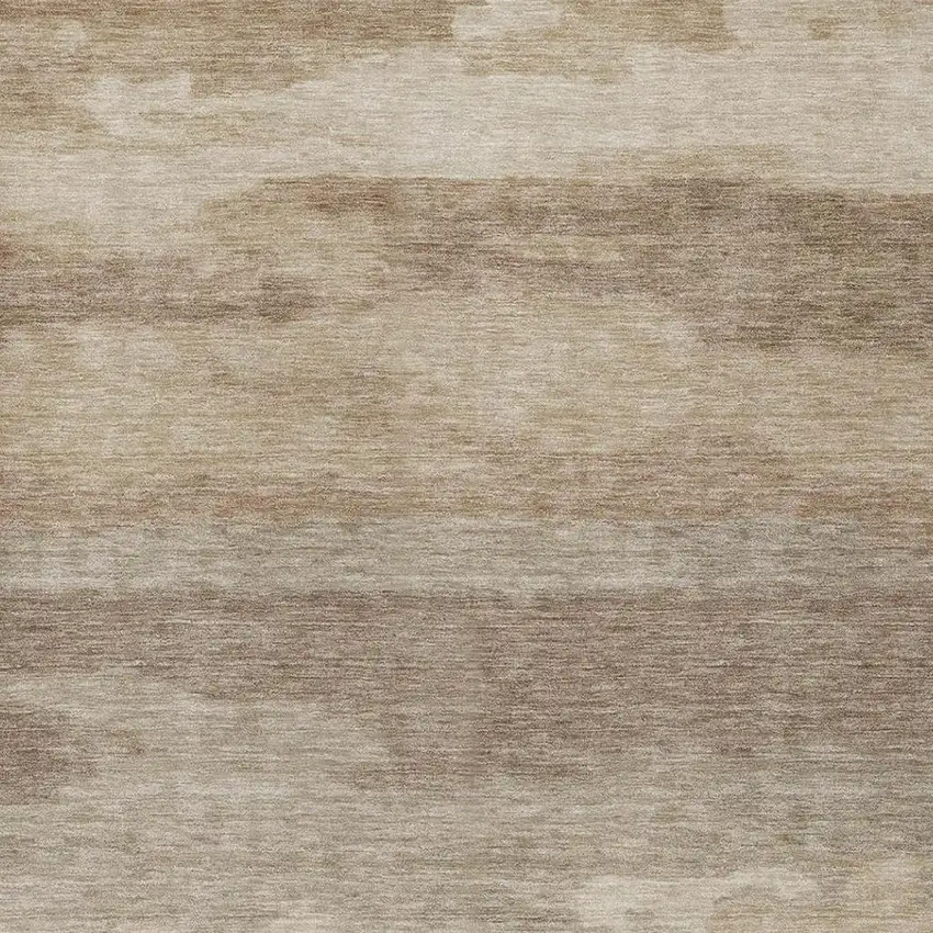 Beige And Brown Abstract Washable Indoor Outdoor Area Rug Photo 9