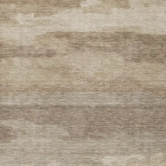 Beige And Brown Abstract Washable Indoor Outdoor Area Rug Photo 9
