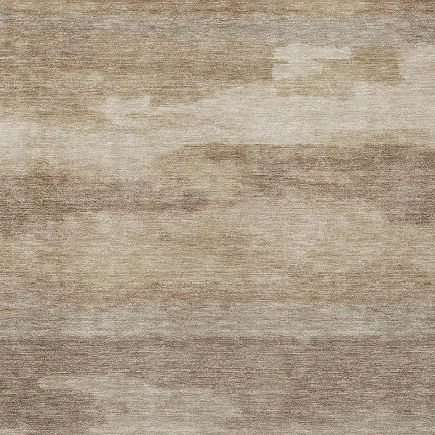 Beige And Brown Abstract Washable Indoor Outdoor Area Rug Photo 9