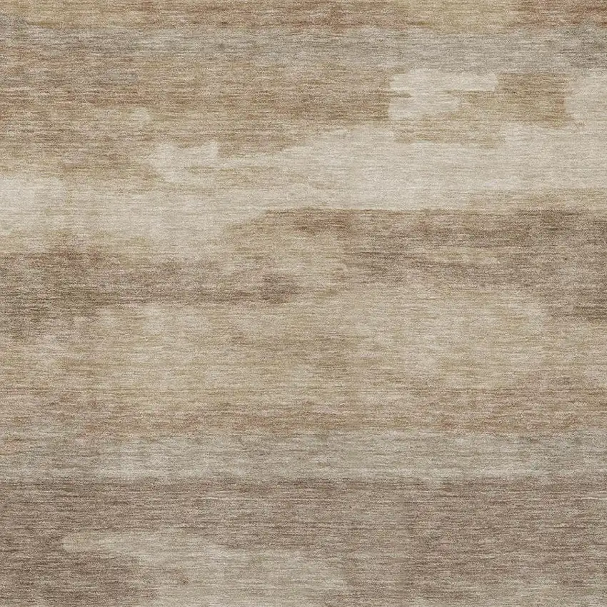Beige And Brown Abstract Washable Indoor Outdoor Area Rug Photo 8