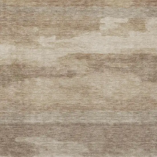 Beige And Brown Abstract Washable Indoor Outdoor Area Rug Photo 4