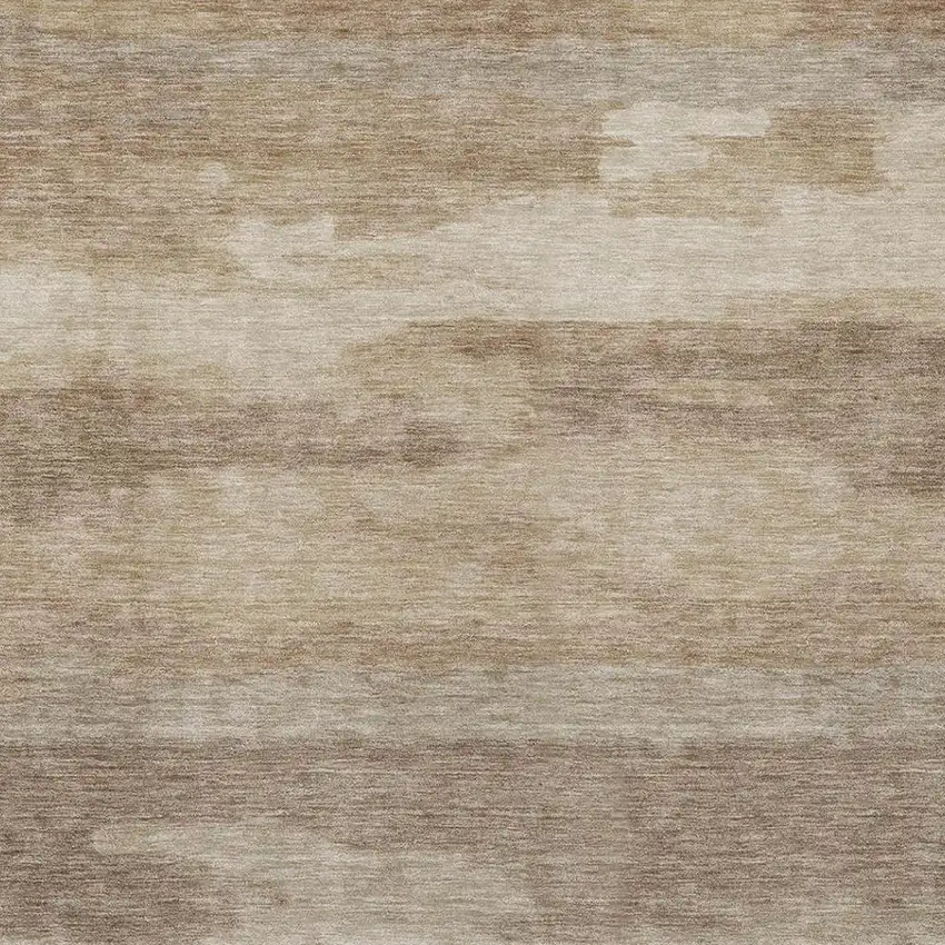 Beige And Brown Abstract Washable Indoor Outdoor Area Rug Photo 4