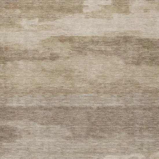 Beige And Brown Abstract Washable Indoor Outdoor Area Rug Photo 2