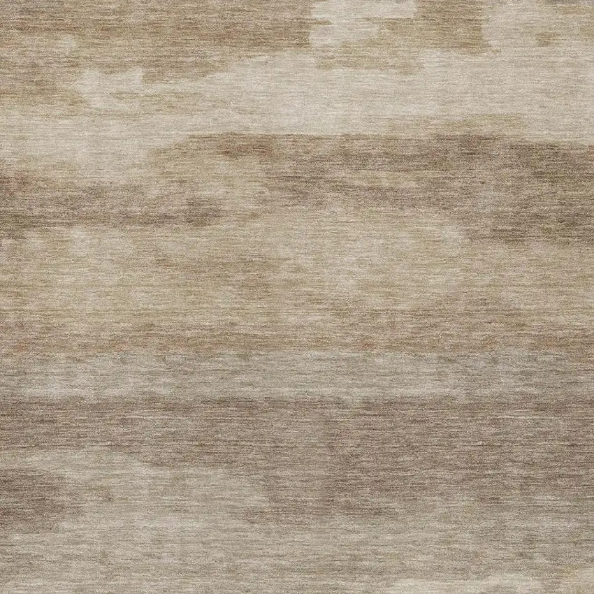 Beige And Brown Abstract Washable Indoor Outdoor Area Rug Photo 2