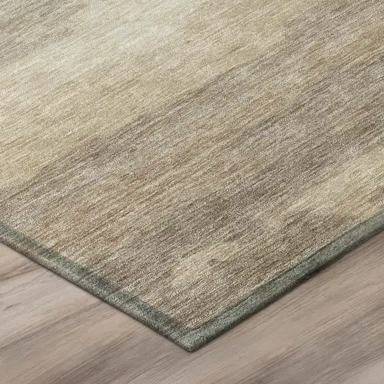 Beige And Brown Abstract Washable Indoor Outdoor Area Rug Photo 7