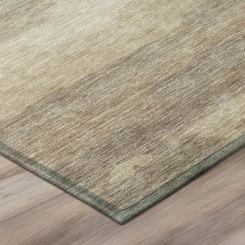 Beige And Brown Abstract Washable Indoor Outdoor Area Rug Photo 7