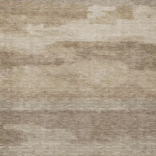 Beige And Brown Abstract Washable Indoor Outdoor Area Rug Photo 6