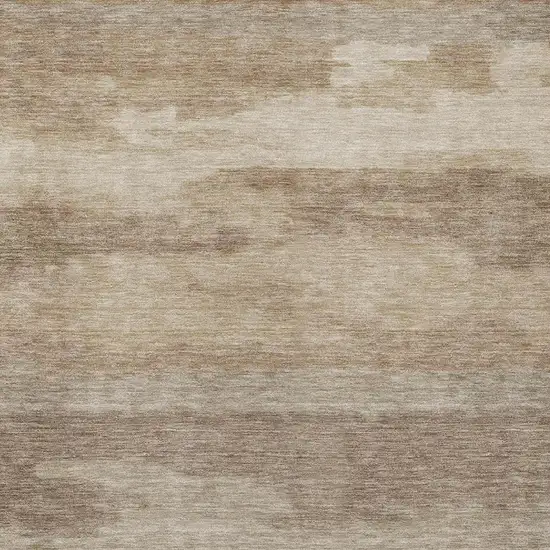Beige And Brown Abstract Washable Indoor Outdoor Area Rug Photo 1