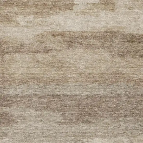 Beige And Brown Abstract Washable Indoor Outdoor Area Rug Photo 9
