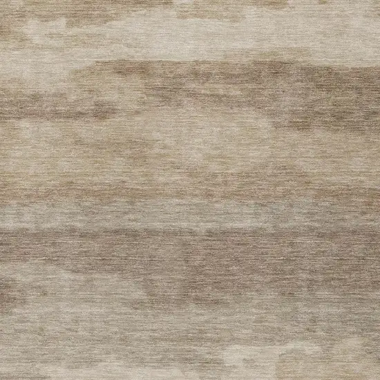 Beige And Brown Abstract Washable Indoor Outdoor Area Rug Photo 6