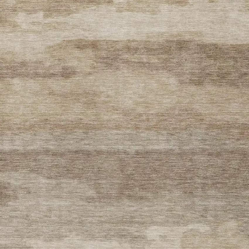 Beige And Brown Abstract Washable Indoor Outdoor Area Rug Photo 6