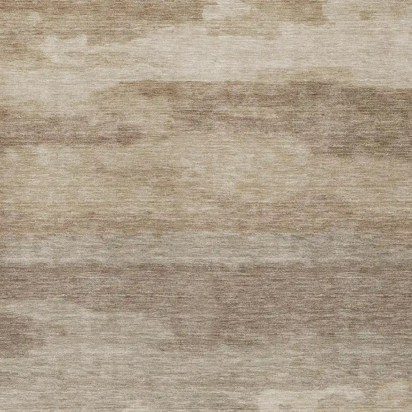 Beige And Brown Abstract Washable Indoor Outdoor Area Rug Photo 5