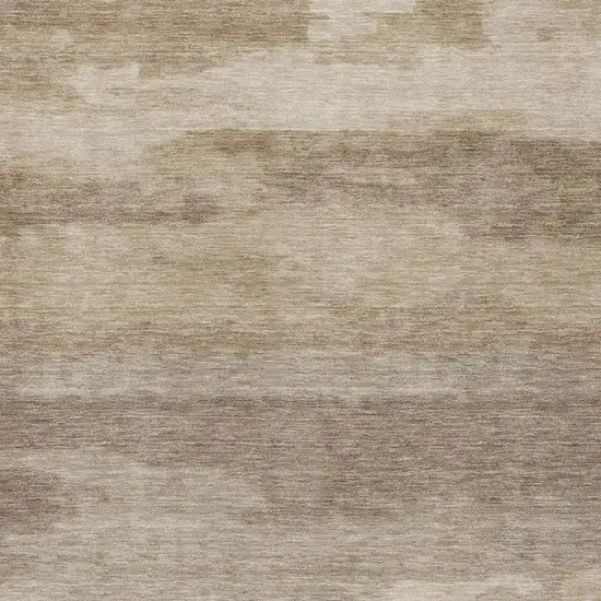 Beige And Brown Abstract Washable Indoor Outdoor Area Rug Photo 8