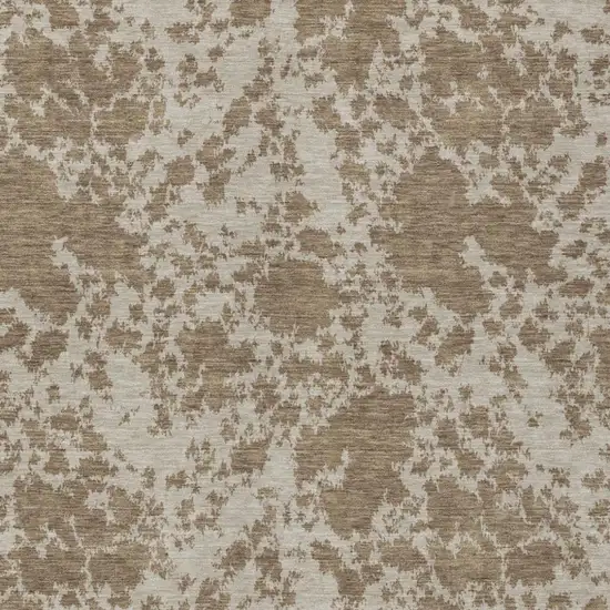 Beige And Brown Abstract Washable Indoor Outdoor Area Rug Photo 3