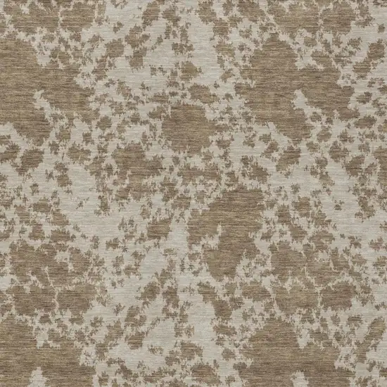 Beige And Brown Abstract Washable Indoor Outdoor Area Rug Photo 2