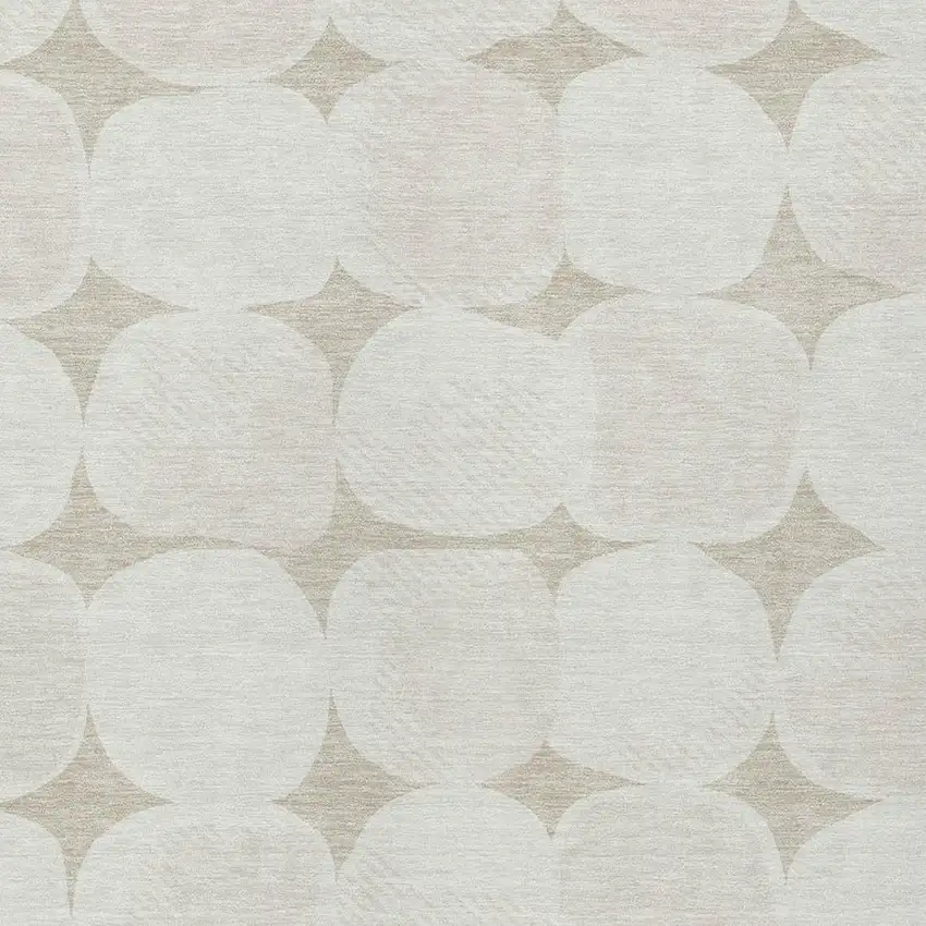 Beige And Brown Abstract Washable Indoor Outdoor Area Rug Photo 6