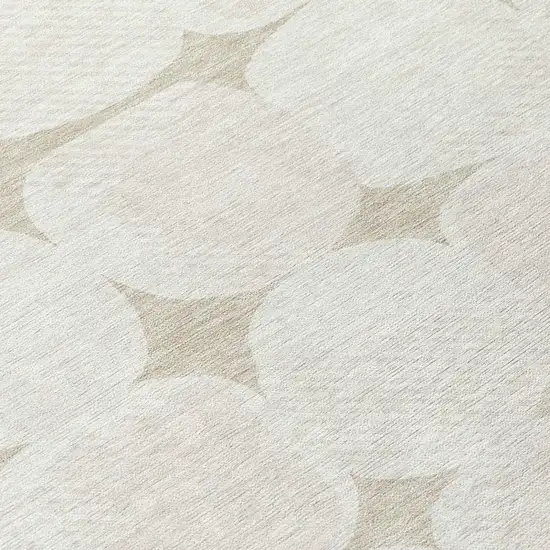 Beige And Brown Abstract Washable Indoor Outdoor Area Rug Photo 8