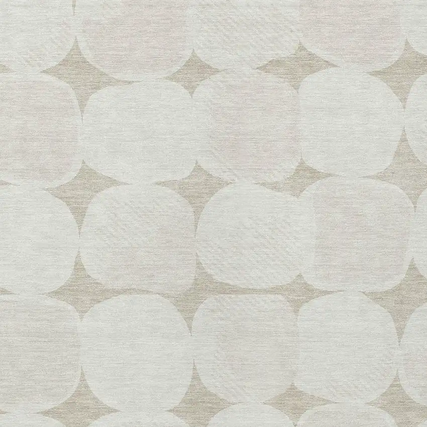 Beige And Brown Abstract Washable Indoor Outdoor Area Rug Photo 6