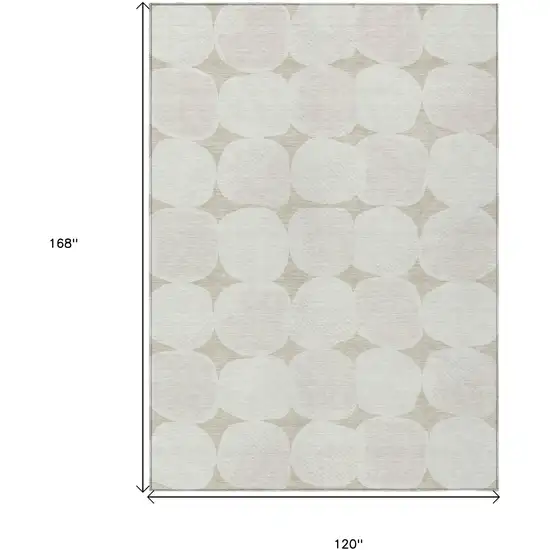 Beige And Brown Abstract Washable Indoor Outdoor Area Rug Photo 3
