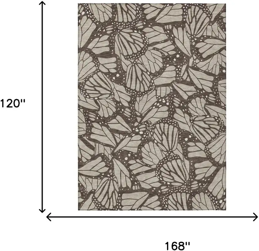 Beige And Brown Animal Print Washable Indoor Outdoor Area Rug Photo 5