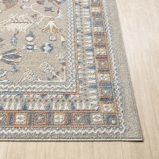 Beige And Brown Floral Area Rug Photo 9