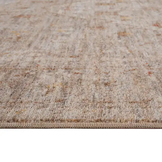 Beige And Brown Floral Medallion Runner Rug With Fringe Photo 6