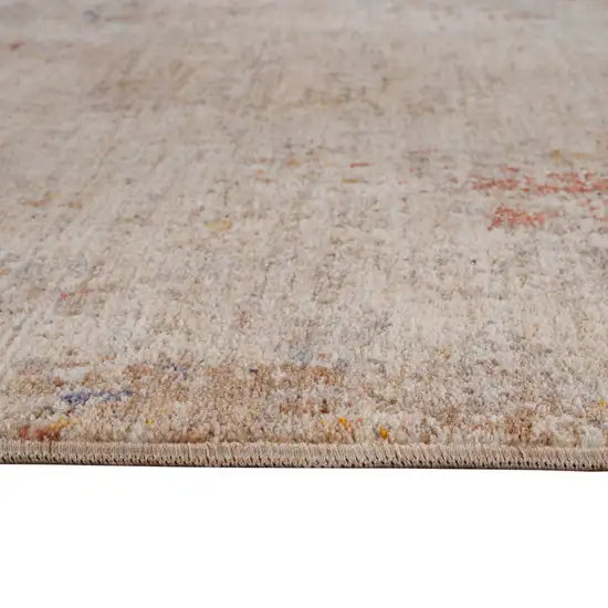 Beige And Brown Floral Medallion Runner Rug With Fringe Photo 6
