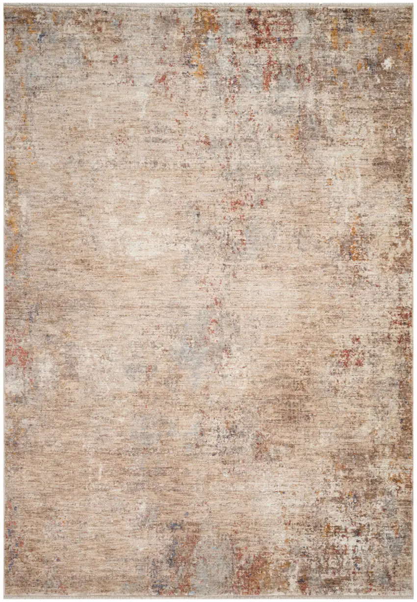 Beige And Brown Floral Medallion Runner Rug With Fringe Photo 2