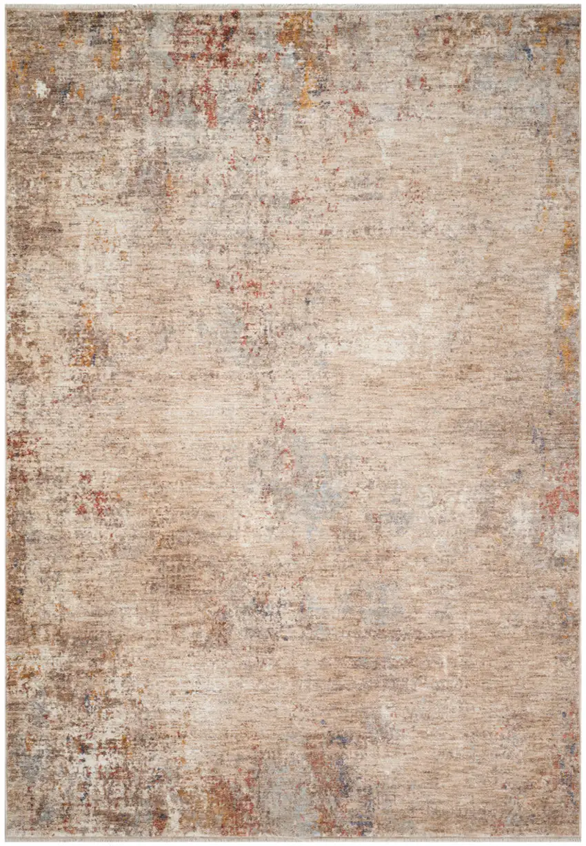 Beige And Brown Floral Medallion Runner Rug With Fringe Photo 4