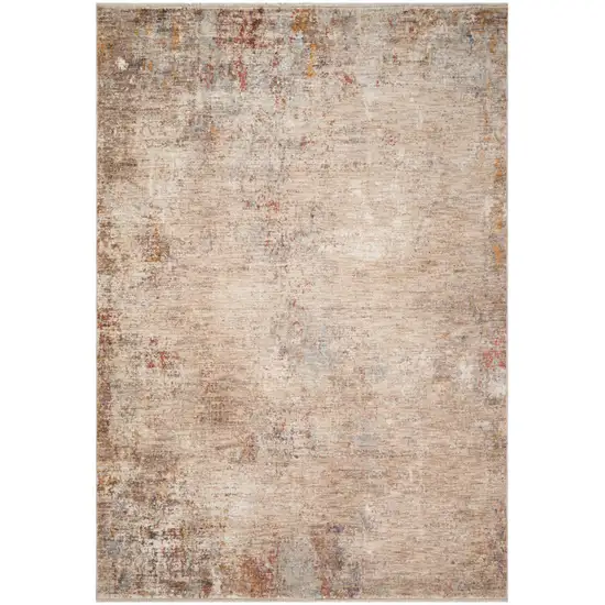 Beige And Brown Floral Medallion Runner Rug With Fringe Photo 5