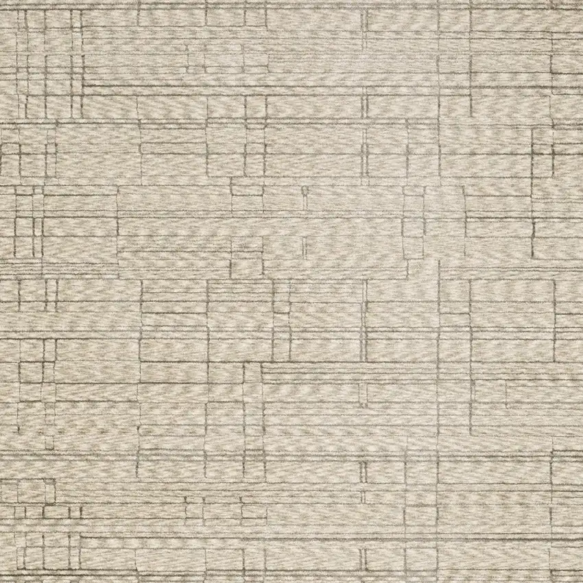 Beige And Brown Geometric Area Rug With Fringe Photo 8