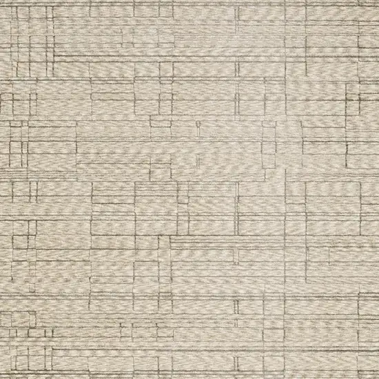 Beige And Brown Geometric Area Rug With Fringe Photo 8