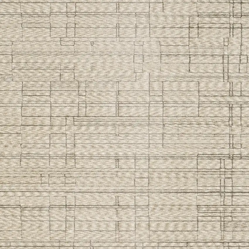 Beige And Brown Geometric Area Rug With Fringe Photo 8