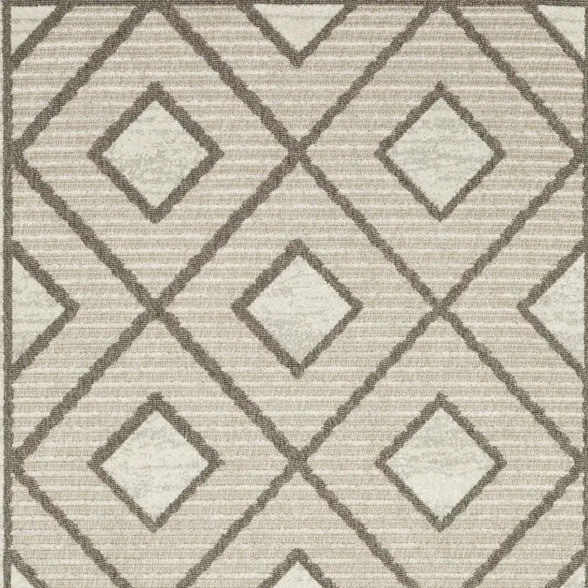 Beige And Brown Geometric Area Rug Photo 8