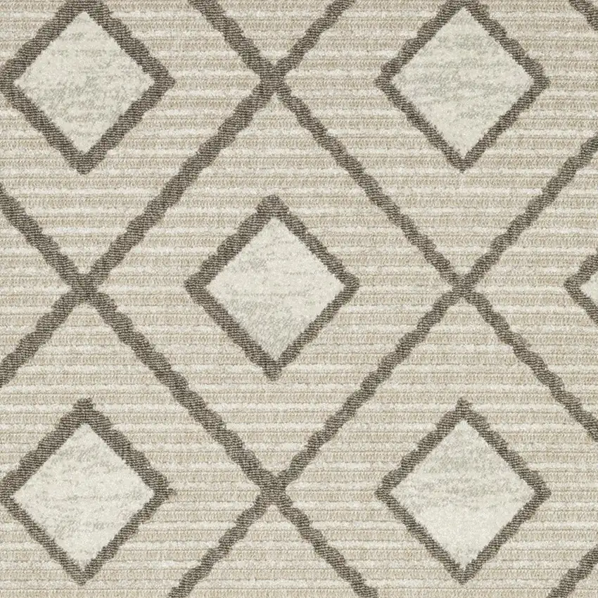 Beige And Brown Geometric Area Rug Photo 7