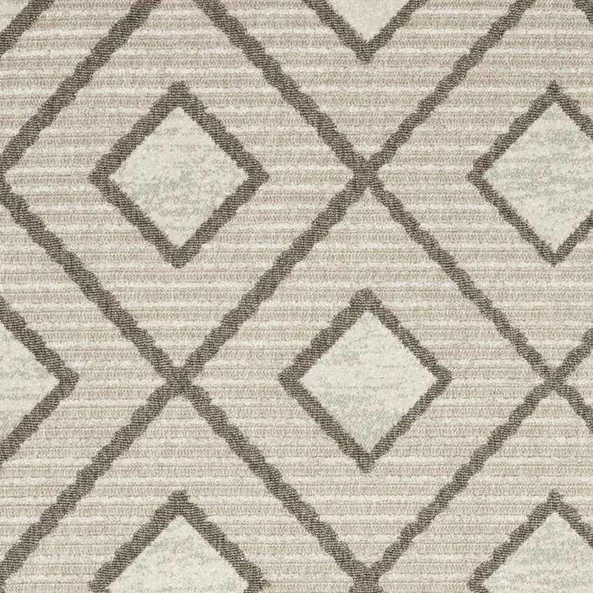 Beige And Brown Geometric Area Rug Photo 7