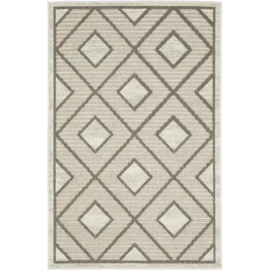 Beige And Brown Geometric Area Rug Photo 8