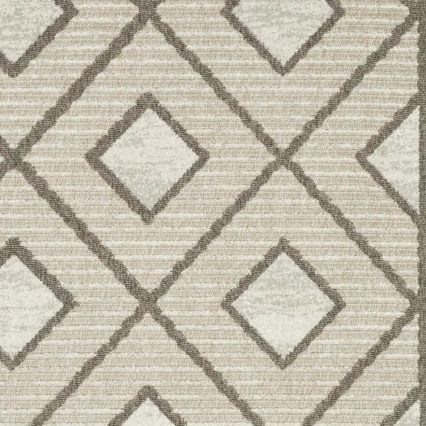 Beige And Brown Geometric Area Rug Photo 7