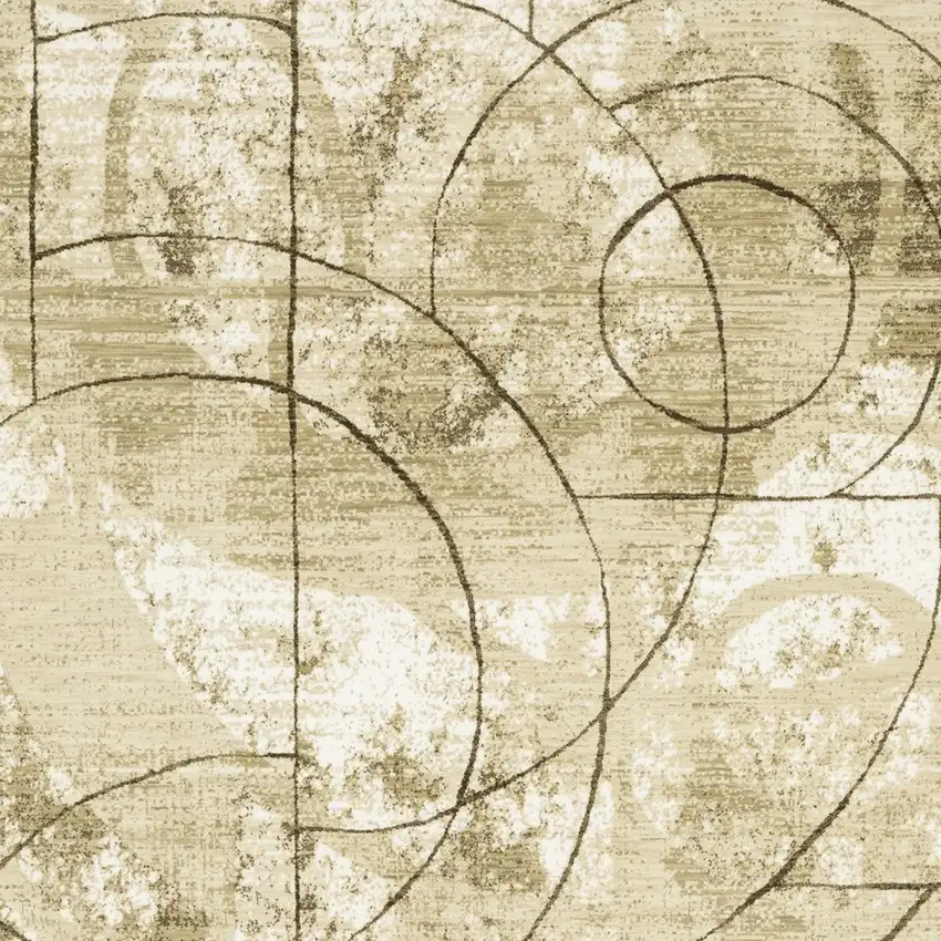 Beige And Brown Geometric Area Rug Photo 8