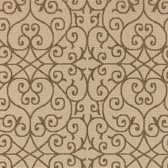 Beige And Brown Geometric Indoor Outdoor Area Rug Photo 2