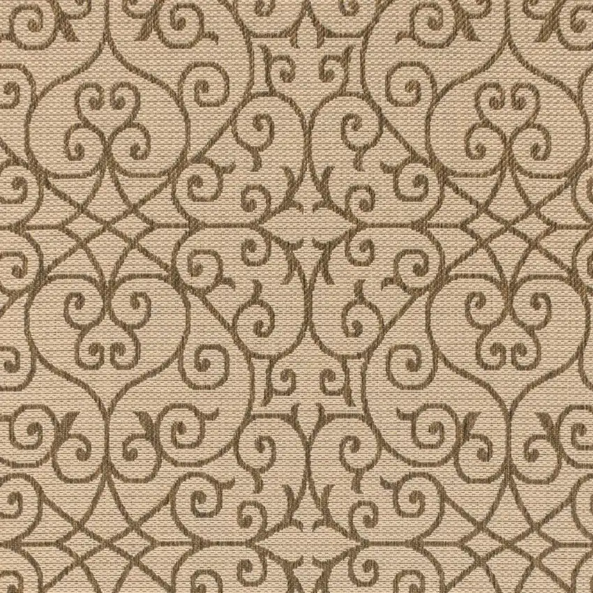 Beige And Brown Geometric Indoor Outdoor Area Rug Photo 2