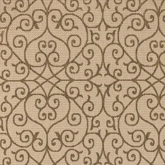 Beige And Brown Geometric Indoor Outdoor Area Rug Photo 2