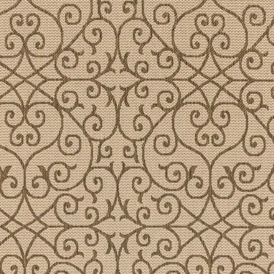 Beige And Brown Geometric Indoor Outdoor Area Rug Photo 2