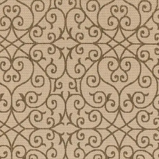 Beige And Brown Geometric Indoor Outdoor Area Rug Photo 2