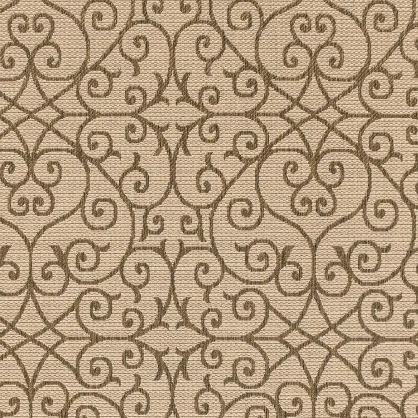 Beige And Brown Geometric Indoor Outdoor Area Rug Photo 2