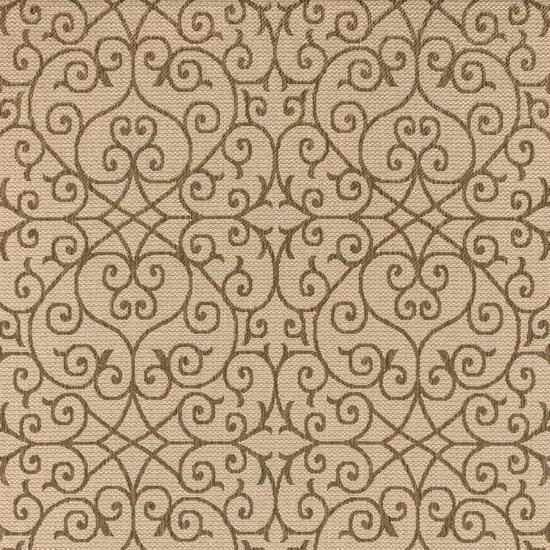 Beige And Brown Geometric Indoor Outdoor Area Rug Photo 3