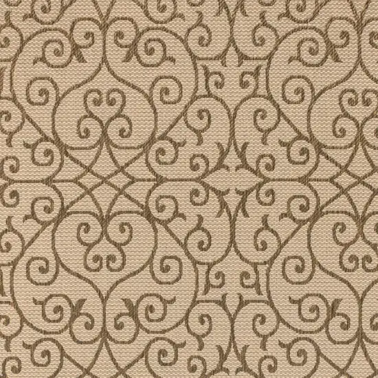 Beige And Brown Geometric Indoor Outdoor Area Rug Photo 2