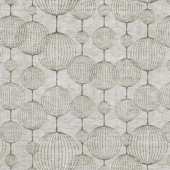 Beige And Brown Geometric Washable Area Rug With UV Protection Photo 3