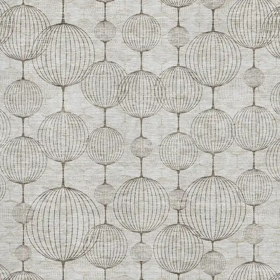 Beige And Brown Geometric Washable Area Rug With UV Protection Photo 3